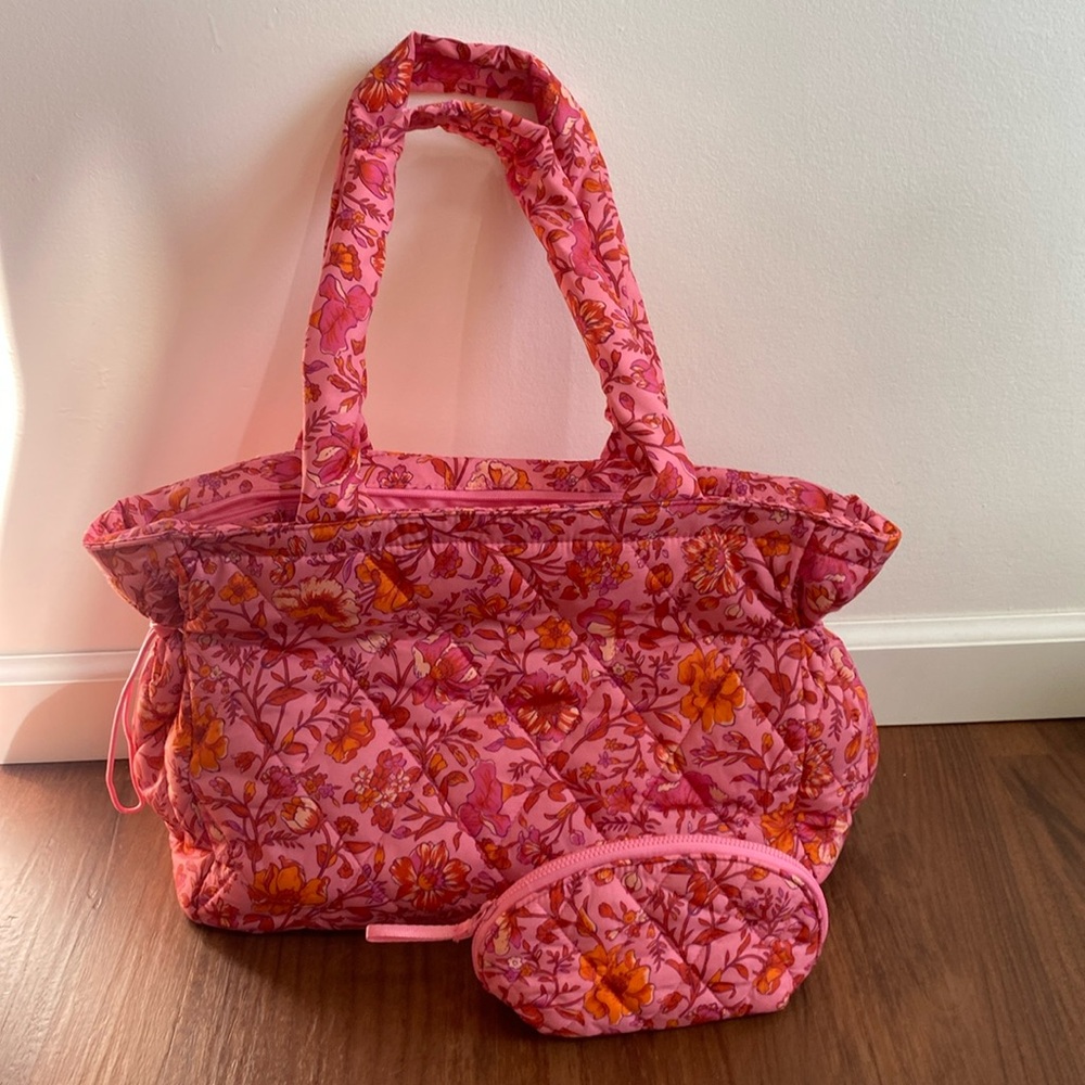 Vera Bradley Hathaway Tote Bag and mini Dome Cosmetic Bag